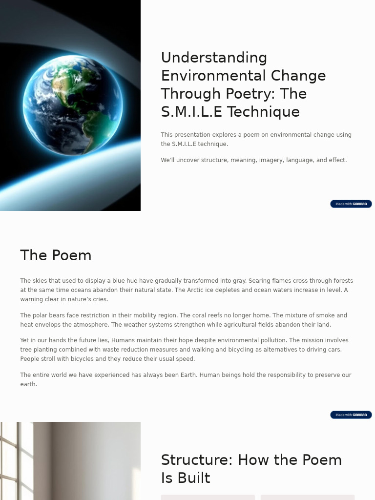 Understanding Environmental Change Through Poetry The SMILE Technique ...