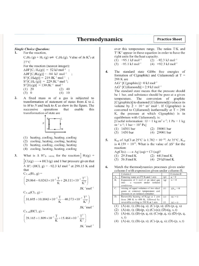 Thermo Pyqs JEEAdv | PDF