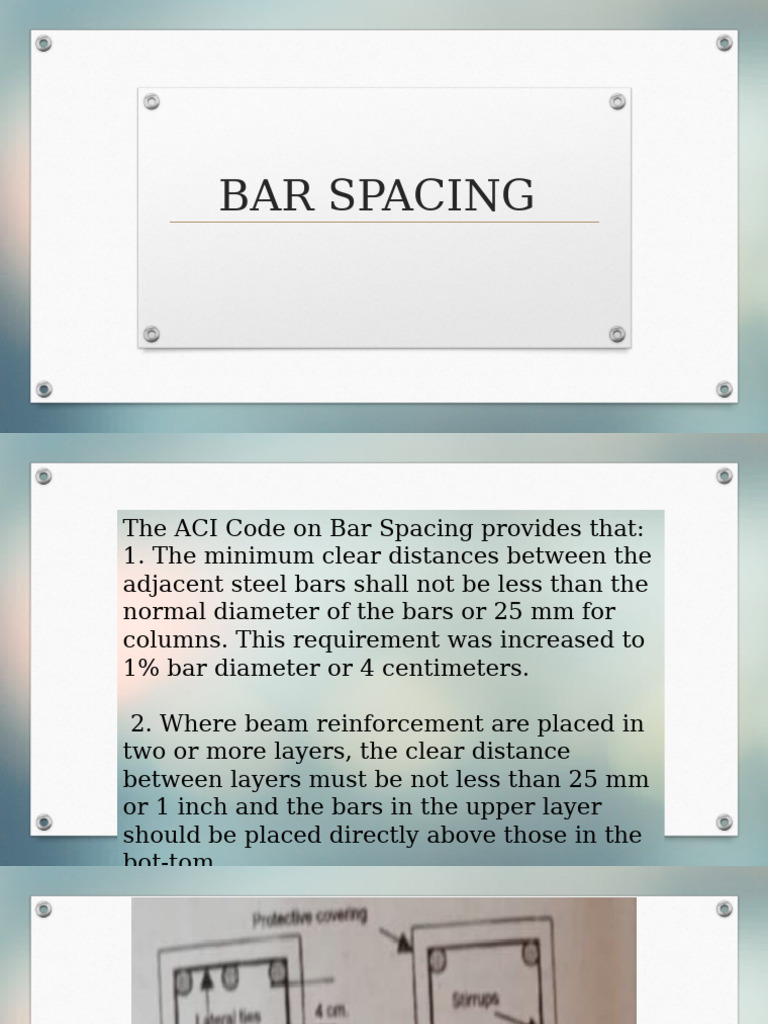 Bar Spacing | PDF | Beam (Structure) | Materials