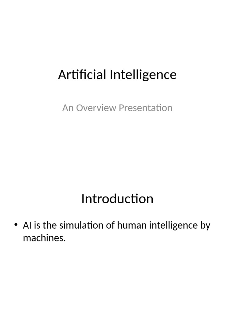 Overview of Artificial Intelligence | PDF