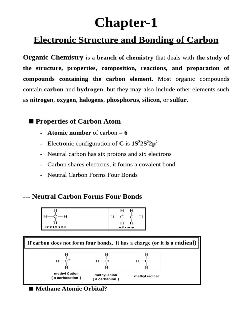 Carbon Bonding and Hybridization Explained | PDF