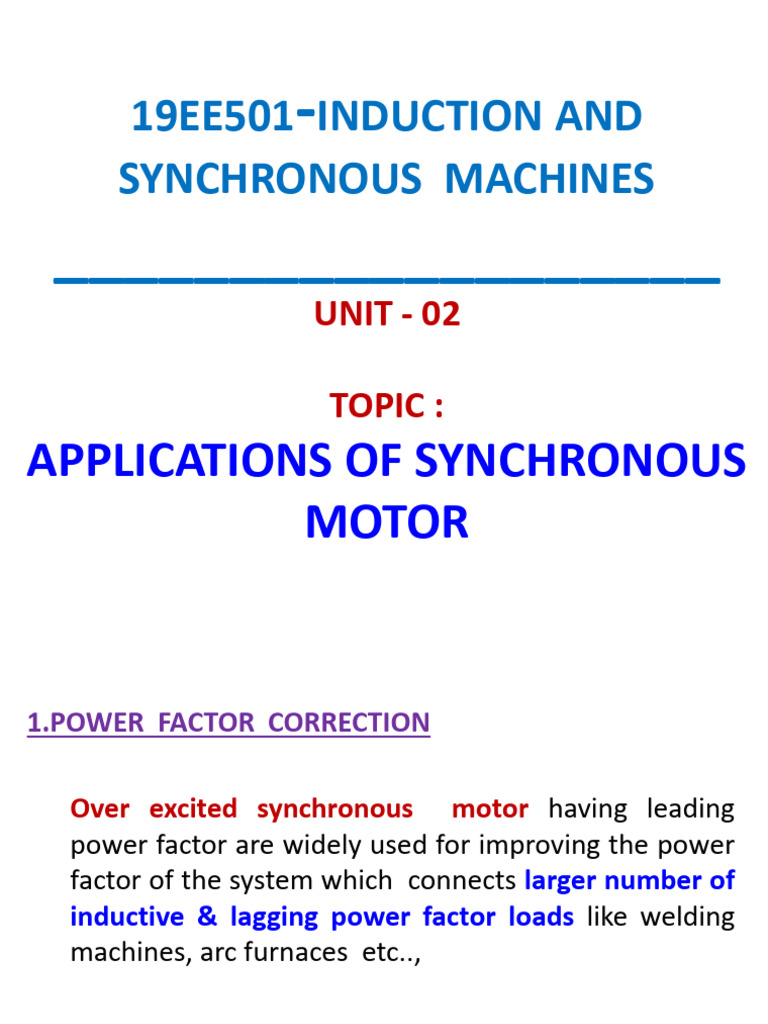 Ism Unit 02 3 Applications Hunting 1693645190118 | PDF | Electric Motor ...