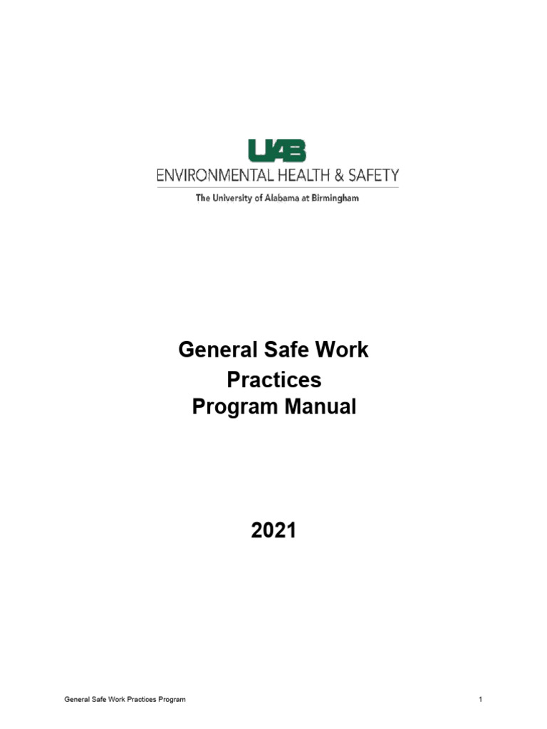 UAB General Safe Work Practices Manual | PDF | Electrical Wiring | Fuse ...