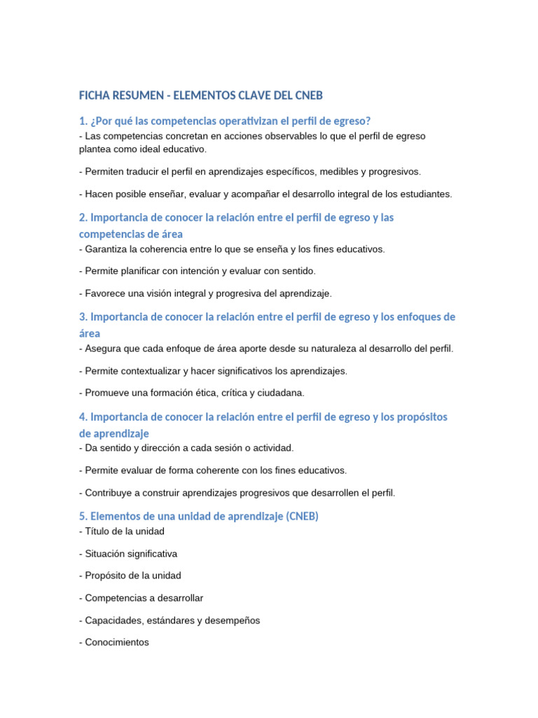 Elementos Clave del CNEB en Educación | PDF