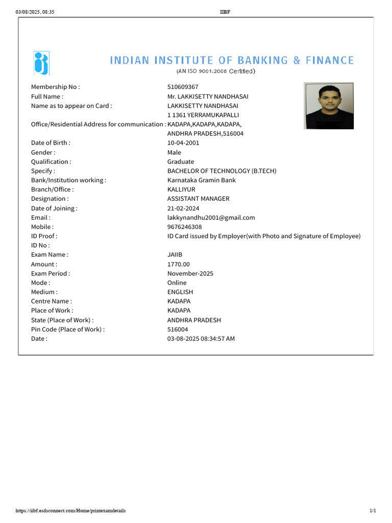 Iibf - 1 | PDF