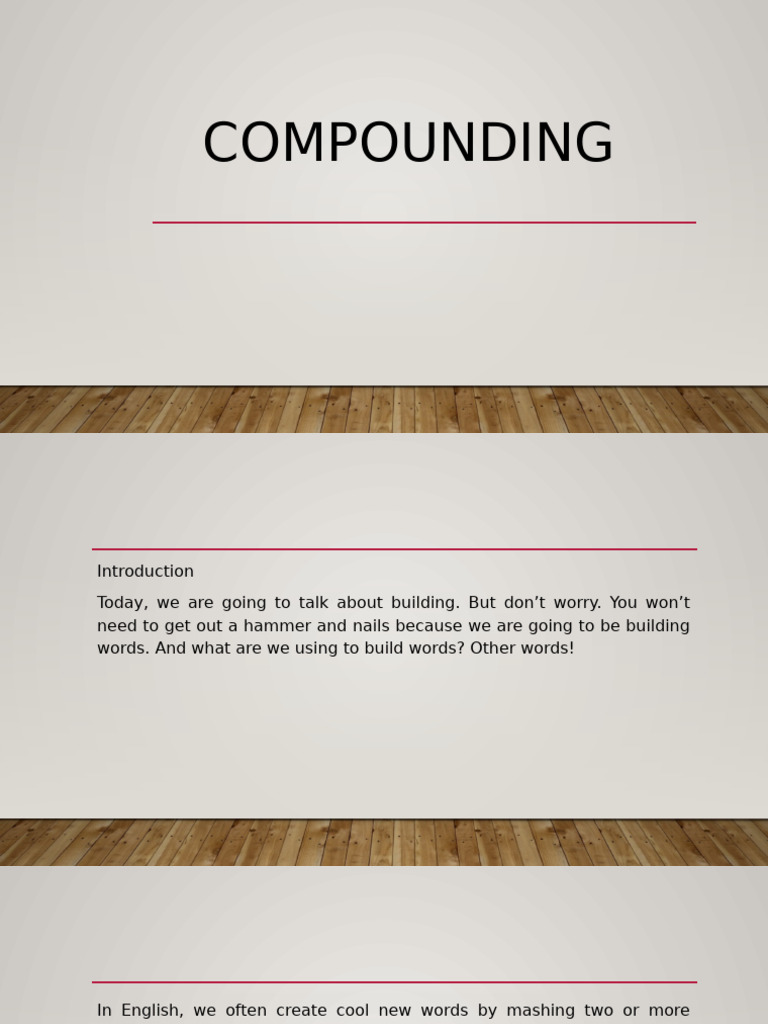 Understanding Word Compounding in English | PDF | Word | Part Of Speech