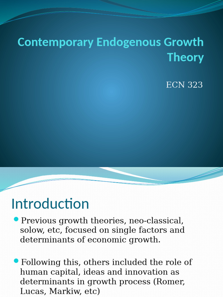Contemporary Endogenous Growth Factors | PDF
