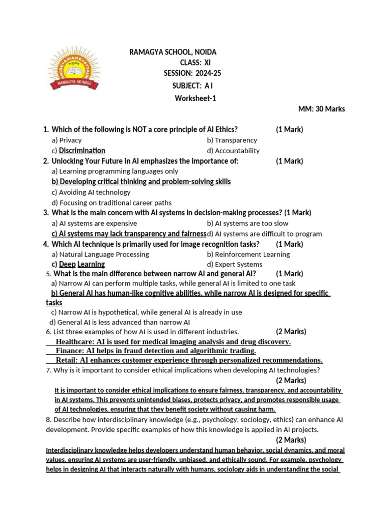 AI Ethics and Decision-Making Worksheet | PDF | Artificial Intelligence ...