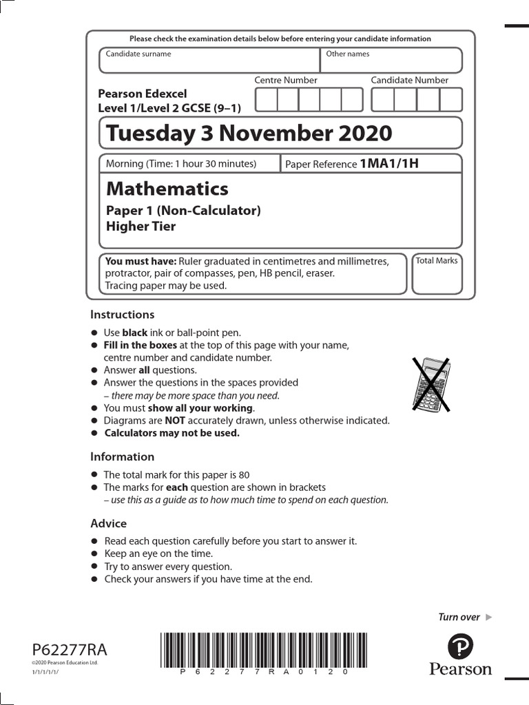 GCSE Maths Exam Instructions and Questions | PDF | Circle | Area