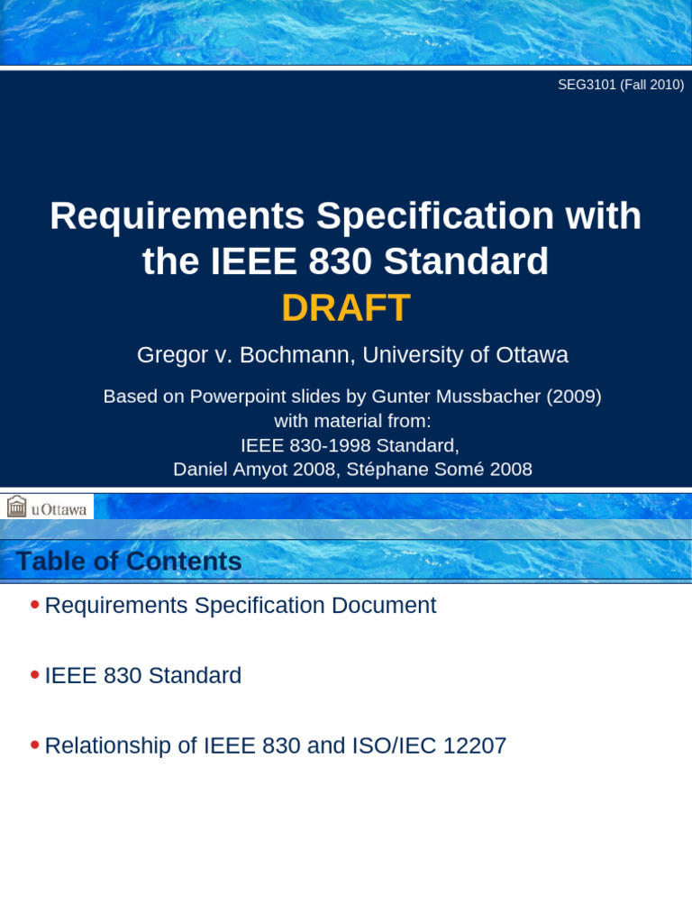 IEEE 830 Requirements Specification Guide | PDF | Specification ...