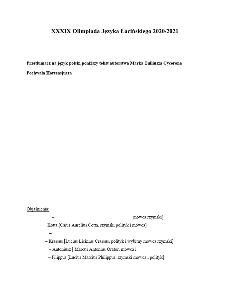 Xxxix Ojl Tekst Etap Centralny | PDF