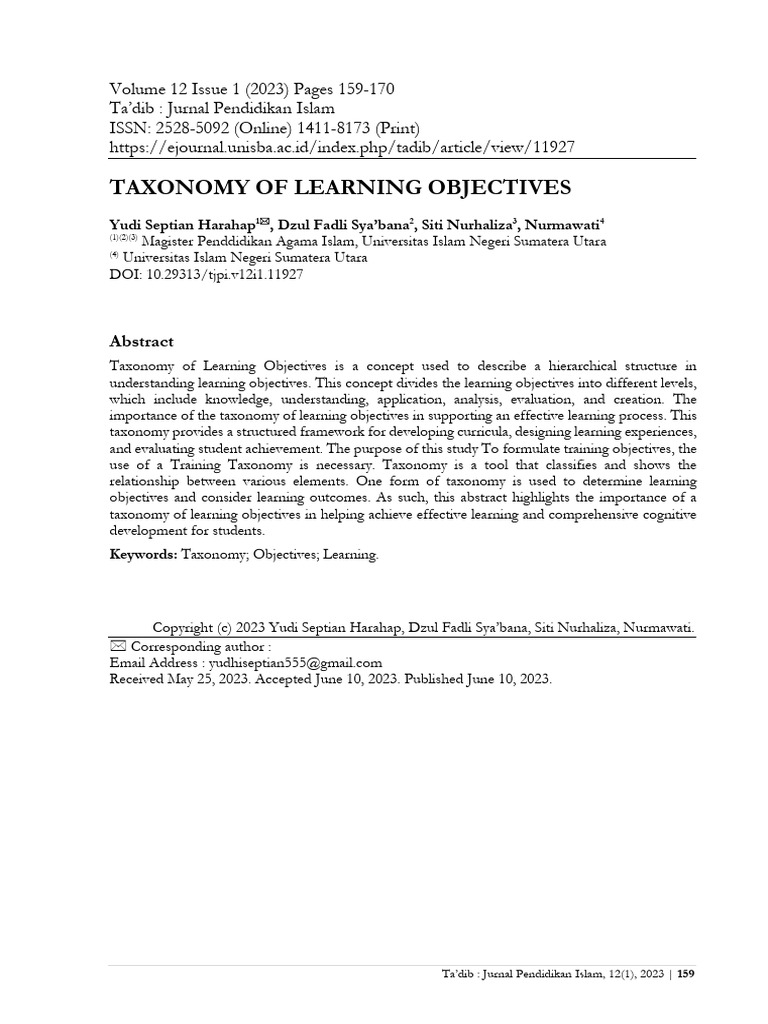 Taxonomy of Learning Objectives Explained | PDF | Knowledge | Metacognition