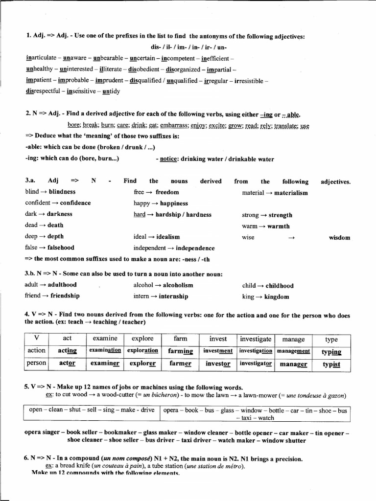 Affixes Correction | PDF