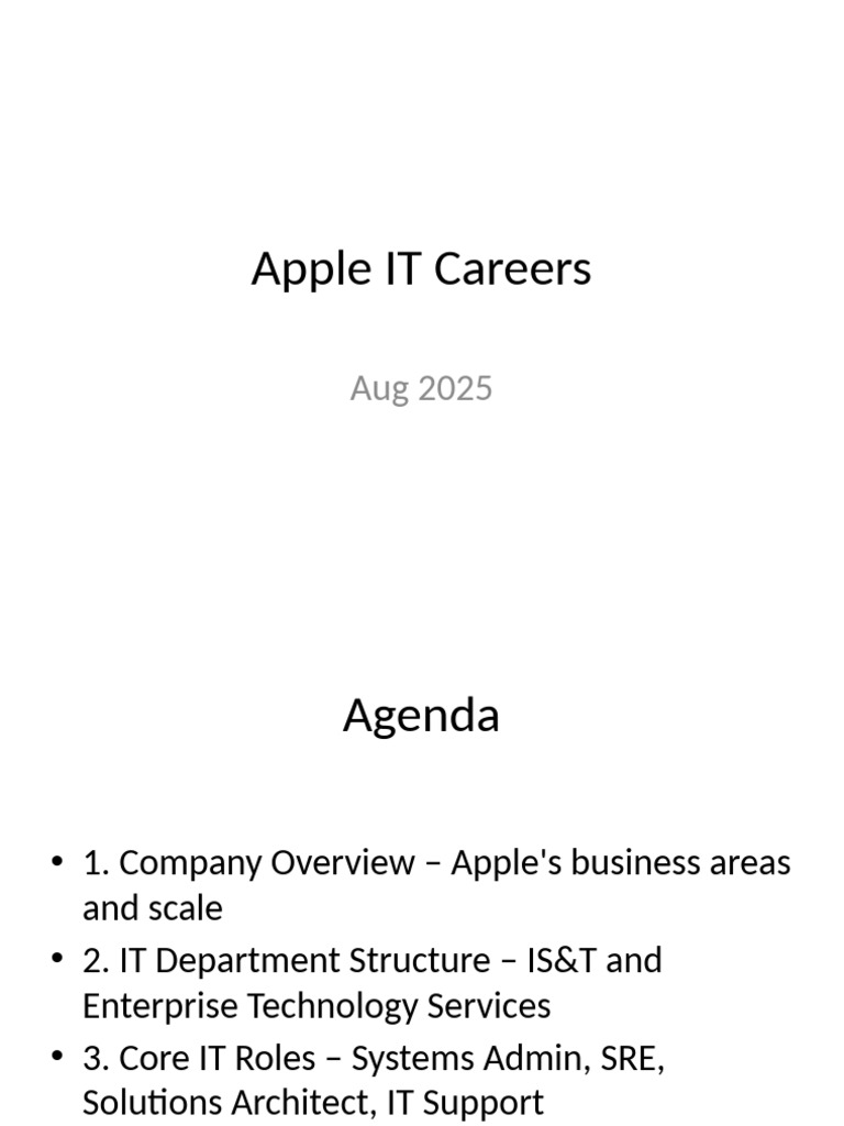Apple IT Careers: Roles & Compensation Guide | PDF | Information ...