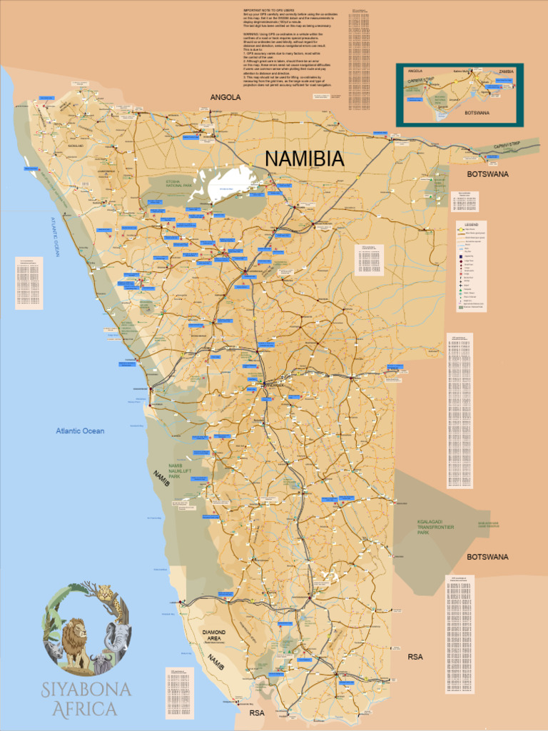 Namibia GPS Coordinates Guide | PDF | Geographical Technology | Geodesy