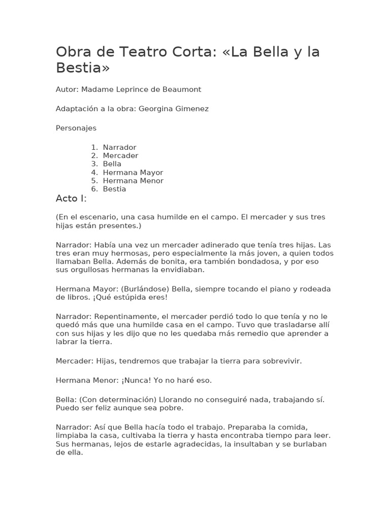 Obra de Teatro Corta | PDF