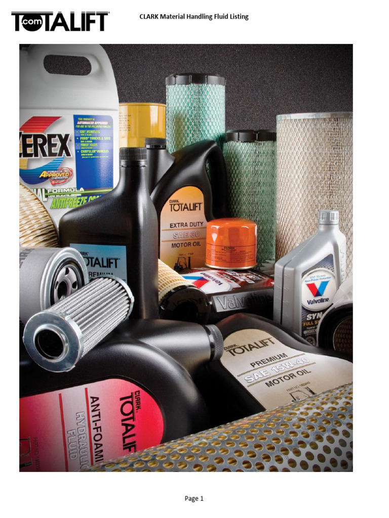 Clark Forklift Hydraulic Oil Types | PDF | Gallon | Motor Oil