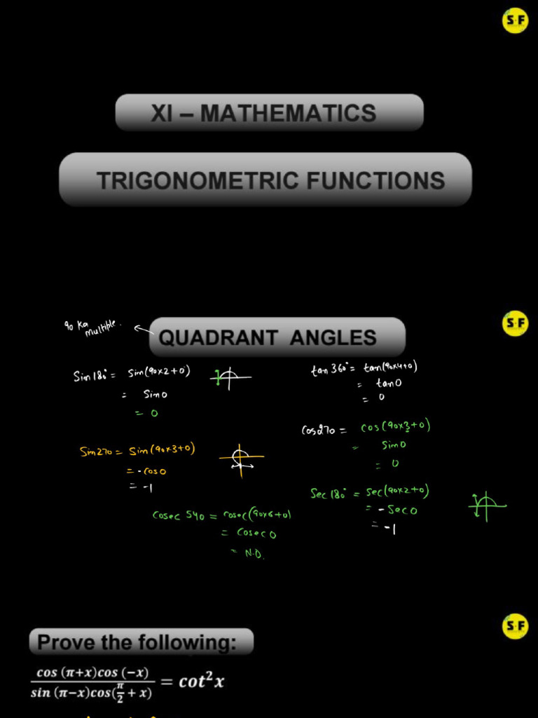 11th++Trigonometric+Functions+2 0+lecture+3 | PDF