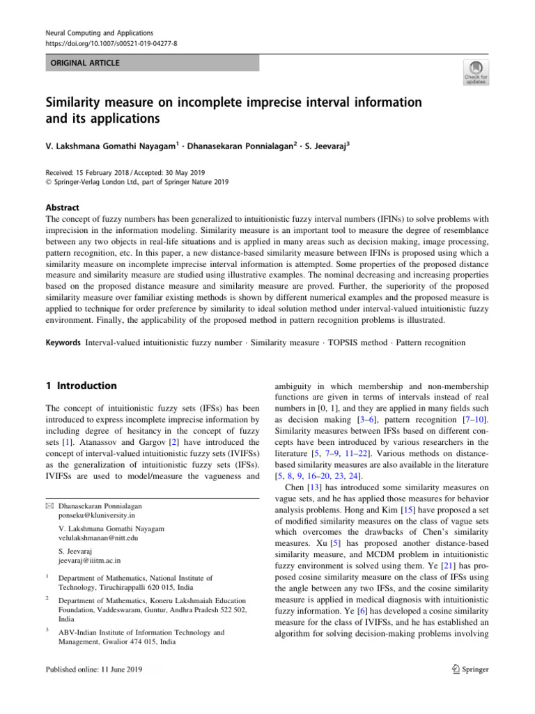 Similarity Measure On Incomplete Imprecise Interval Information and Its ...