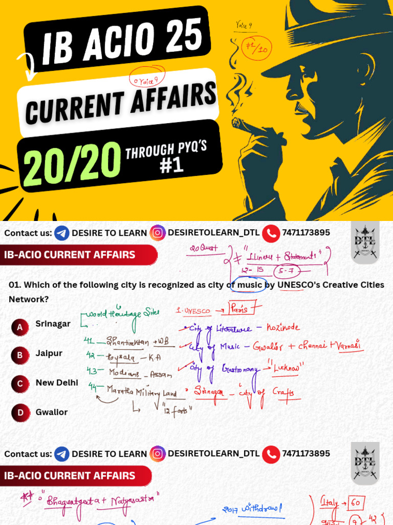Ib-Acio Current Affairs LECTURE - 01 | PDF