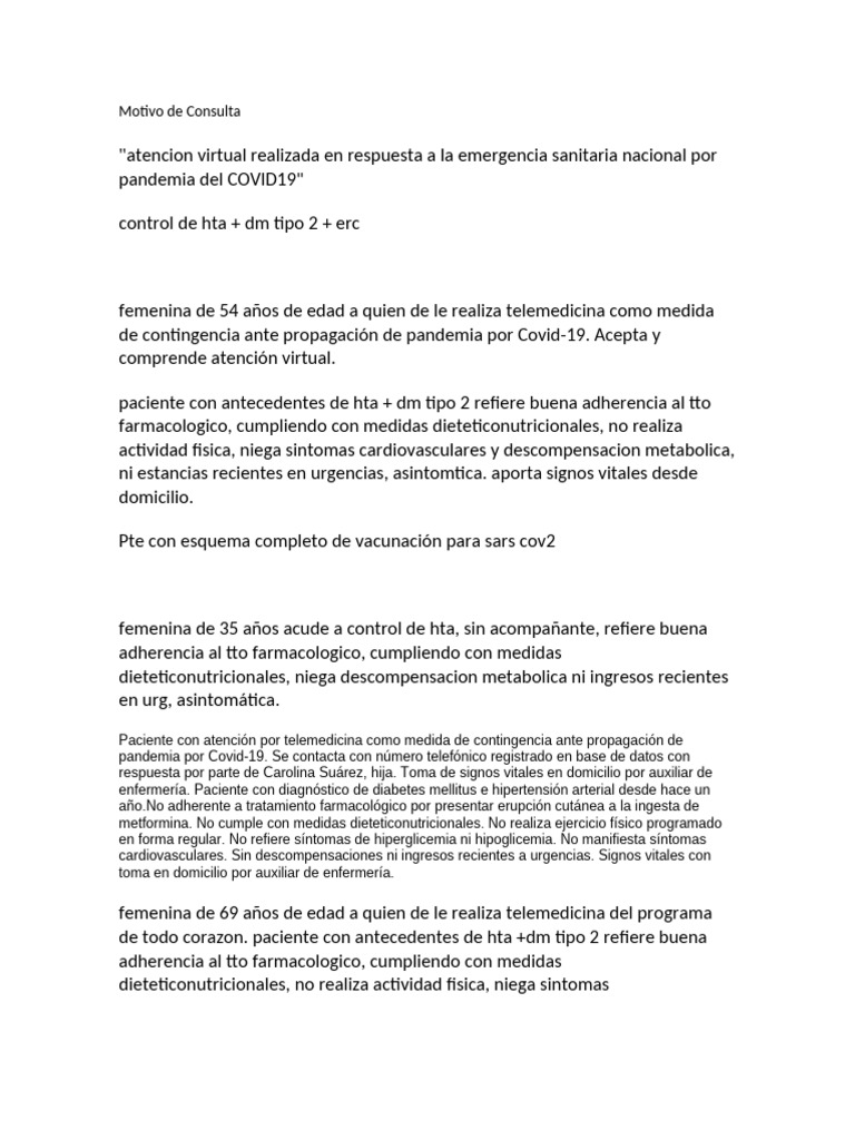 Control de Pacientes con HTA y DM por Telemedicina | PDF | Hipertensión ...