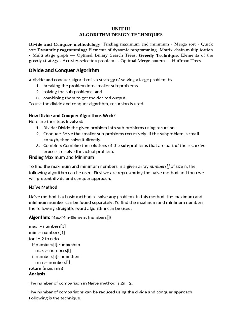 Divide and Conquer Algorithms Explained | PDF | Dynamic Programming ...