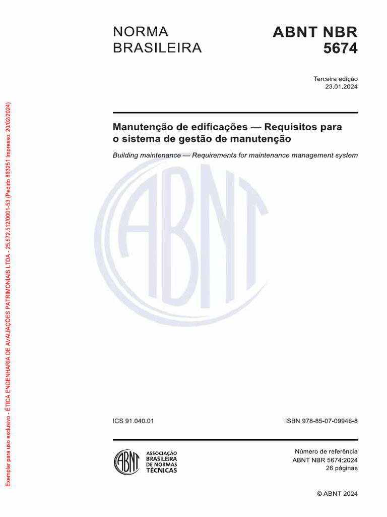 NBR 5674 2024 | PDF