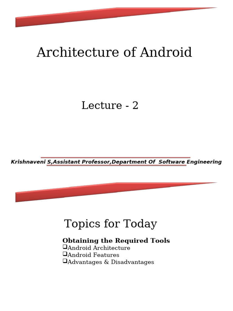 Overview of Android Architecture | PDF | Android (Operating System ...