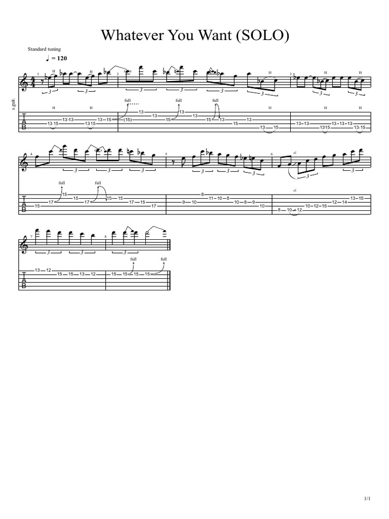 Whatever You Want Guitar Tabs | PDF