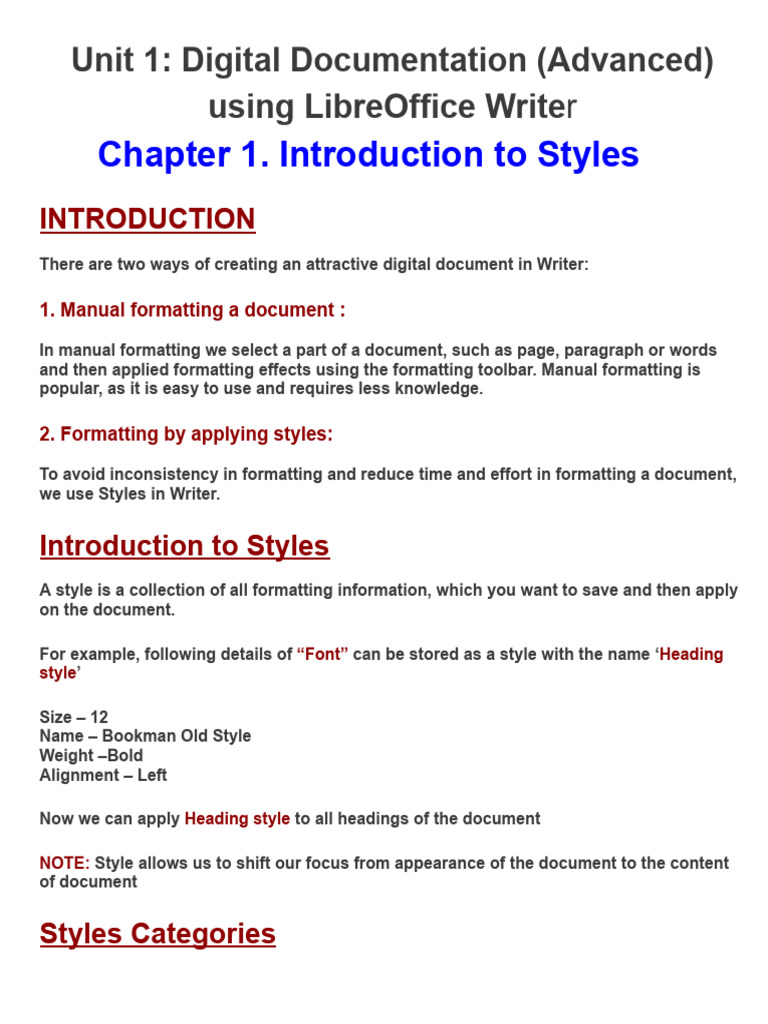 Mastering Styles in LibreOffice Writer | PDF | Window (Computing ...