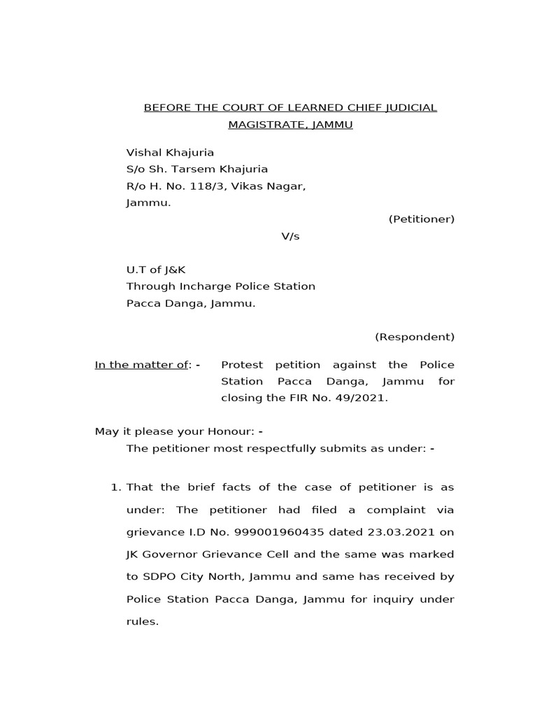 Protest Petition Against Police Closure | PDF | Justice | Crime & Violence