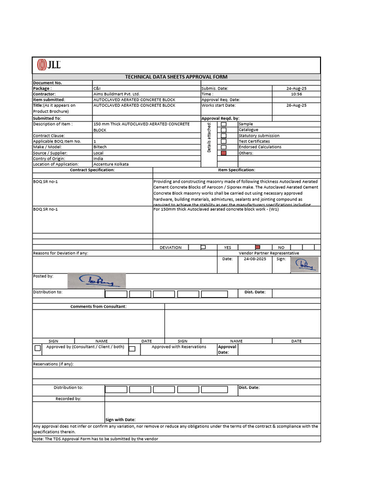TDS Approval for AAC Block Work | PDF | Concrete | Specification ...