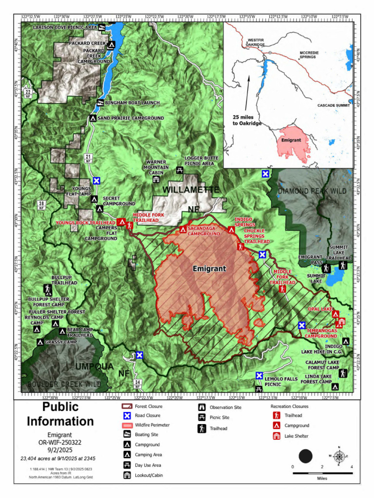 Emigrant Fire Closure Map 2025 | PDF