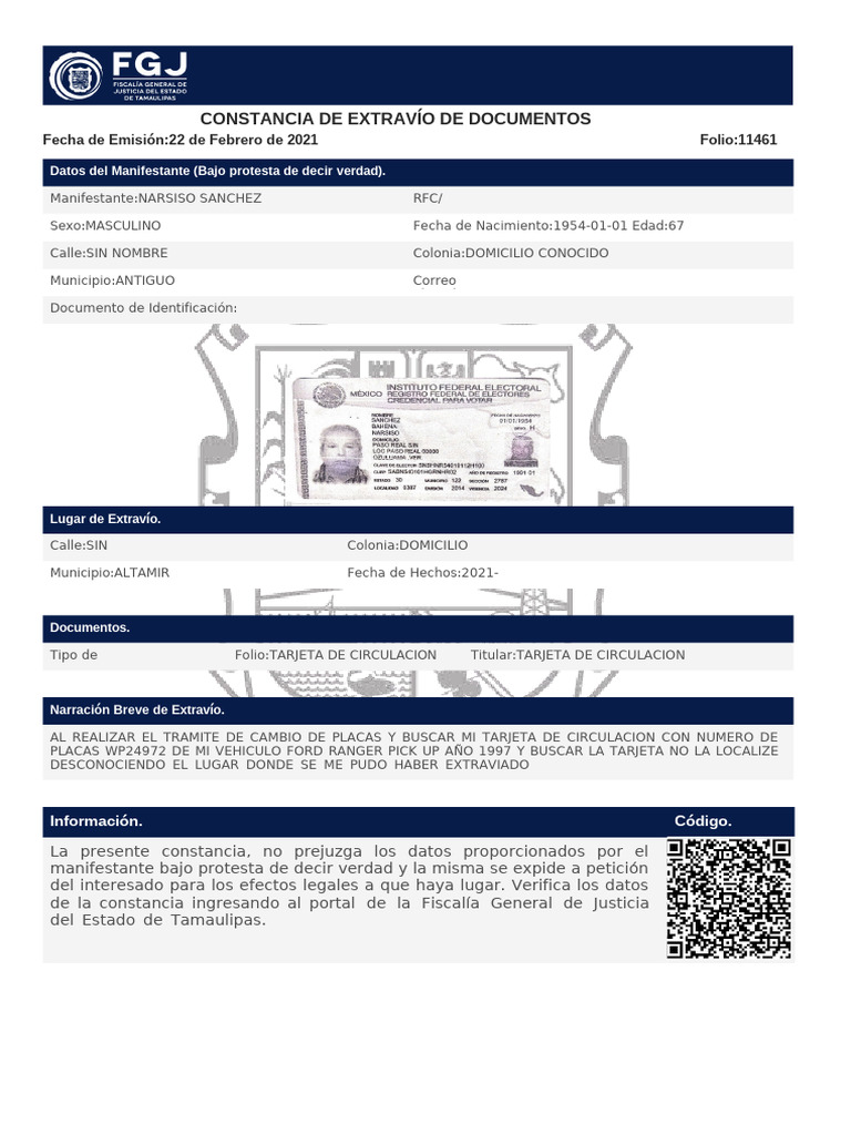 ACTA DE Extravio | PDF