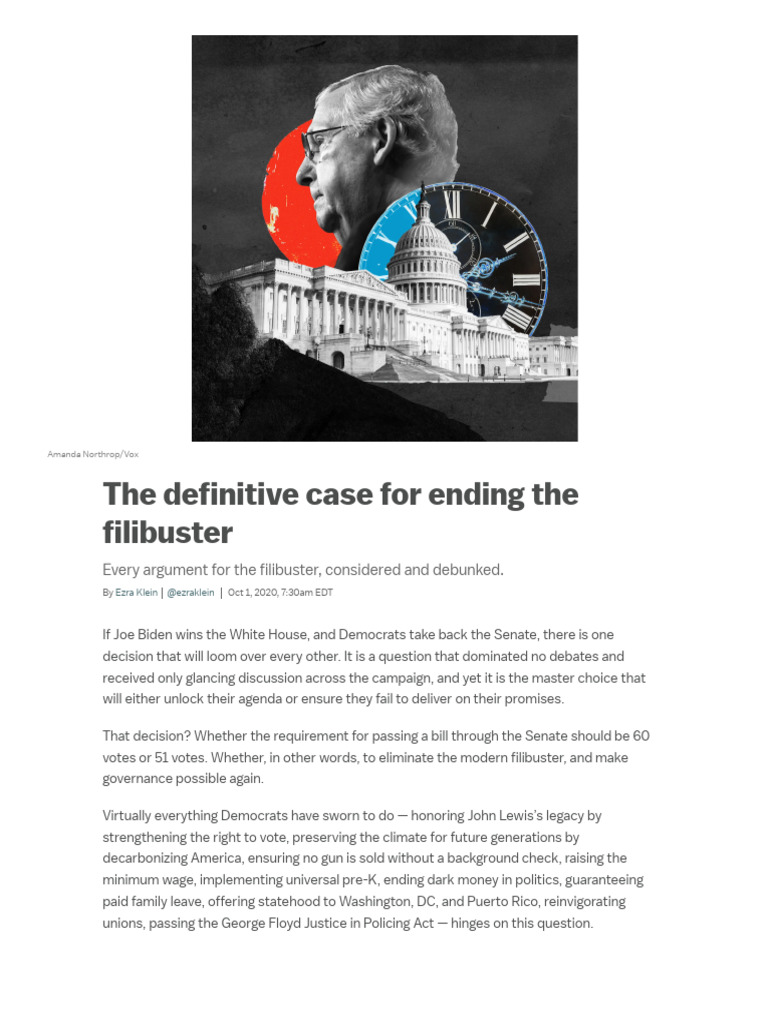 Ending the Filibuster: A Crucial Choice | PDF | Reconciliation (United ...