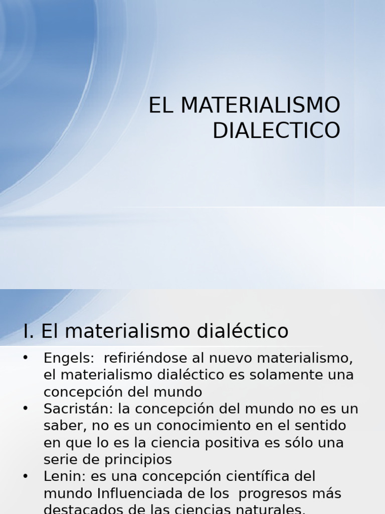 Materialismo Dialéctico: Conceptos Clave | PDF | Dialéctico | Friedrich ...