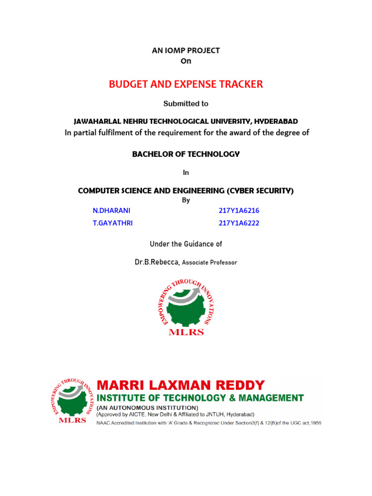 Budget and Expense Tracker Project | PDF | Use Case | System