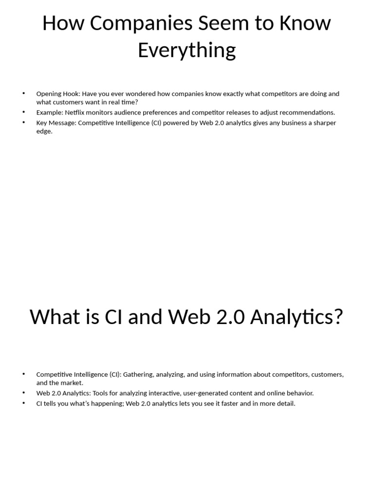 Competitive Intelligence Web2.0 Detailed | PDF