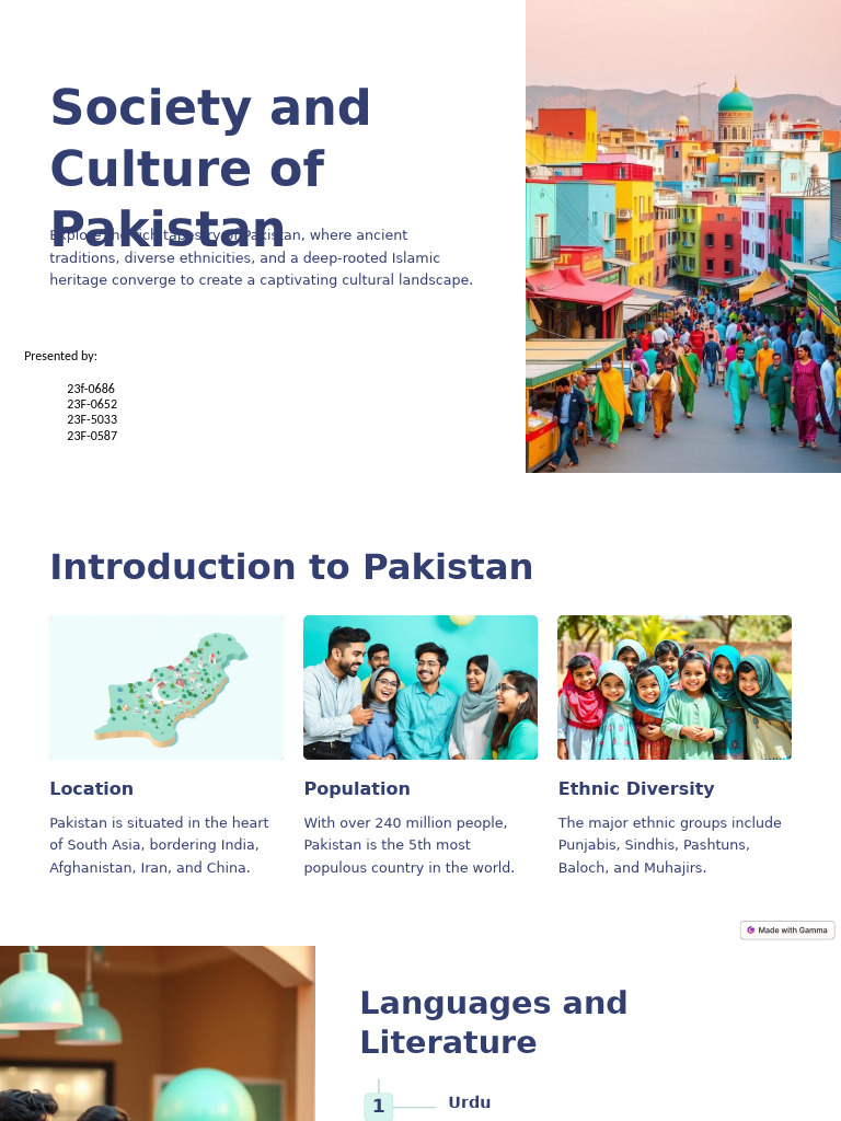 Society and Culture of Pakistan | PDF | Pakistan
