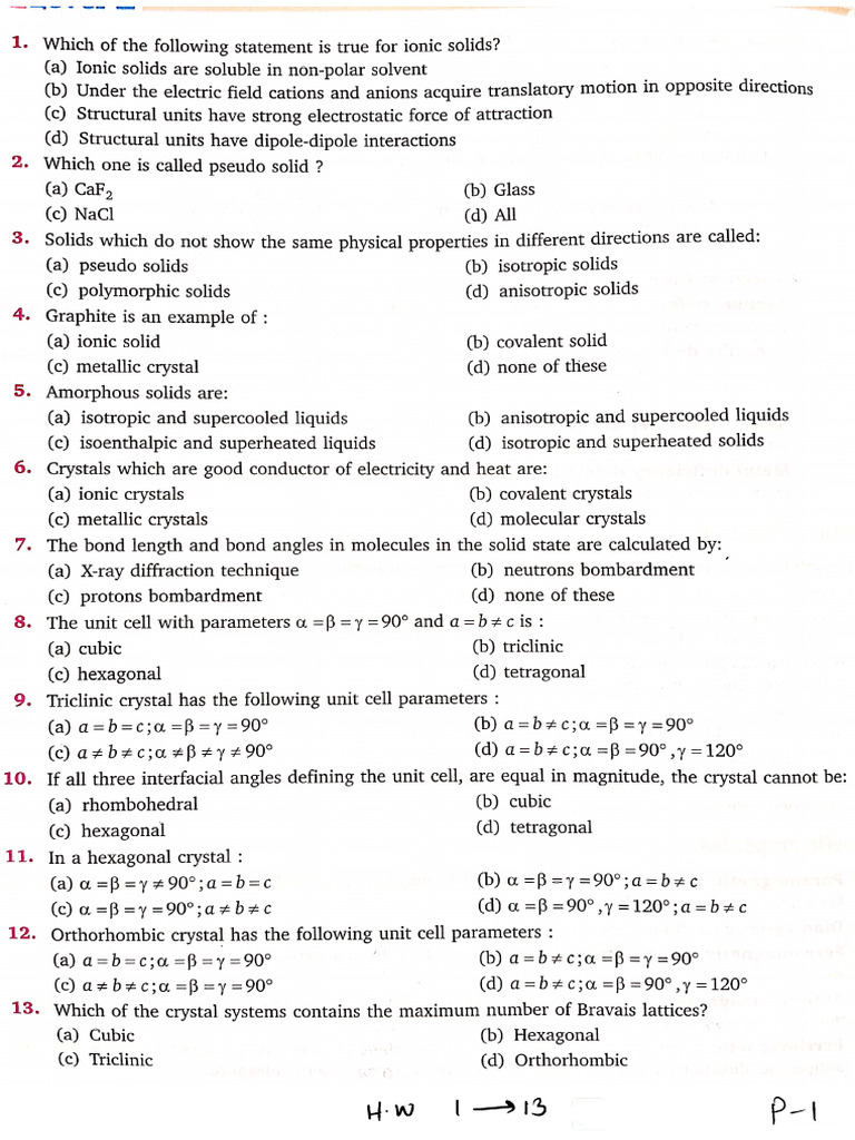 Solid State QNA 17 | PDF