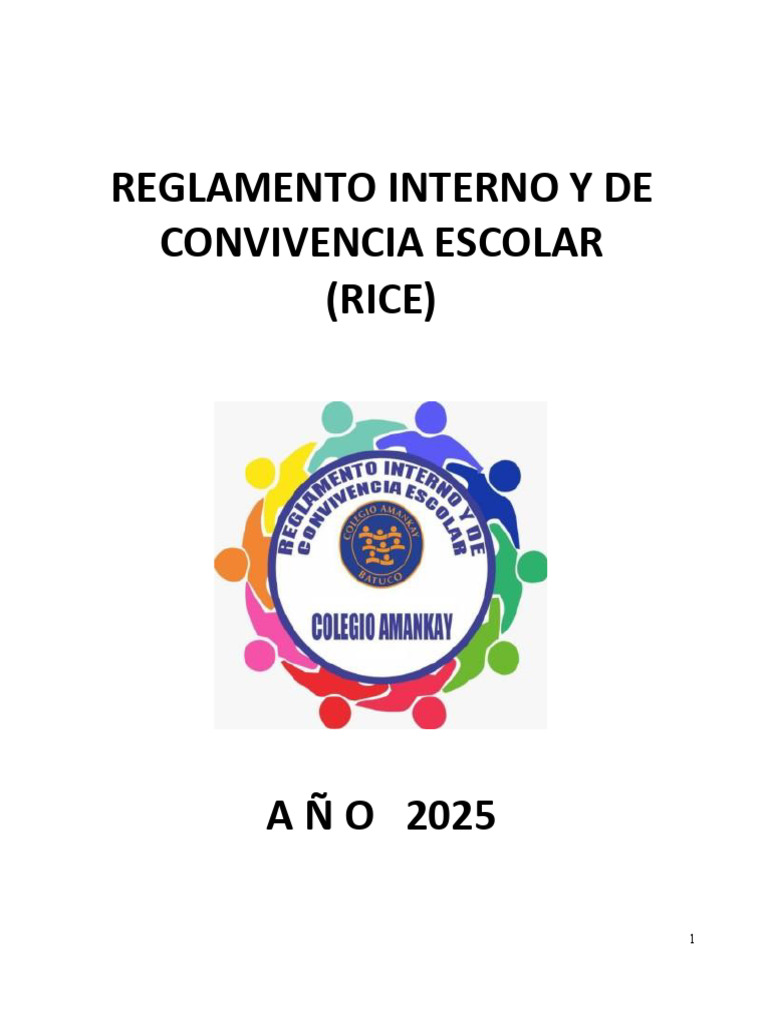 Reglamento Interno de Convivencia Escolar 2025 | PDF | Maestros ...