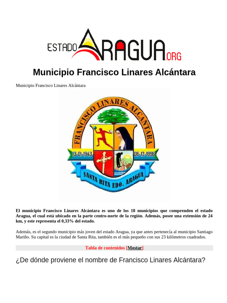 Mapa y Símbolos de Linares Alcántara | PDF | Venezuela