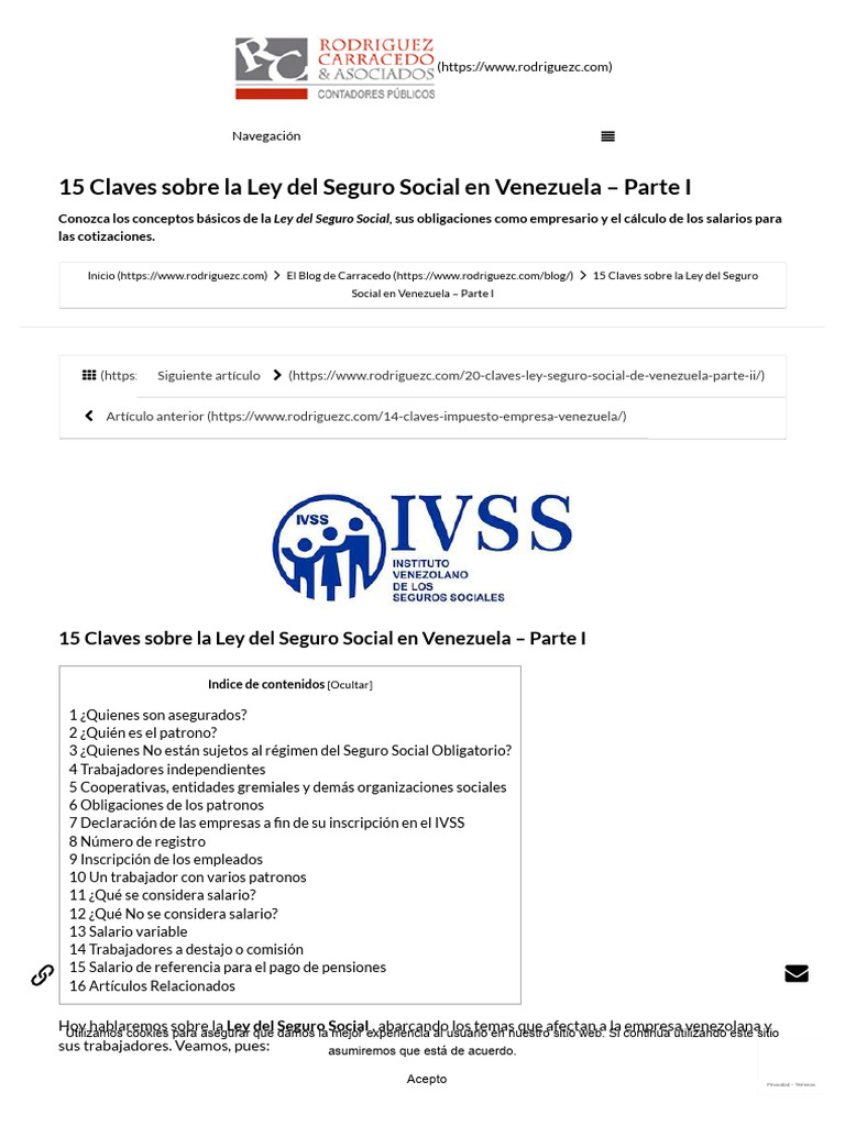 Claves de la Ley del Seguro Social en Venezuela | PDF | Salario | Seguro