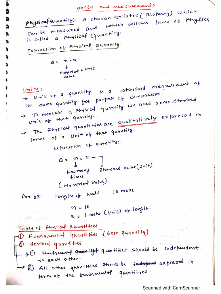 Unit Dimensions and Error | PDF