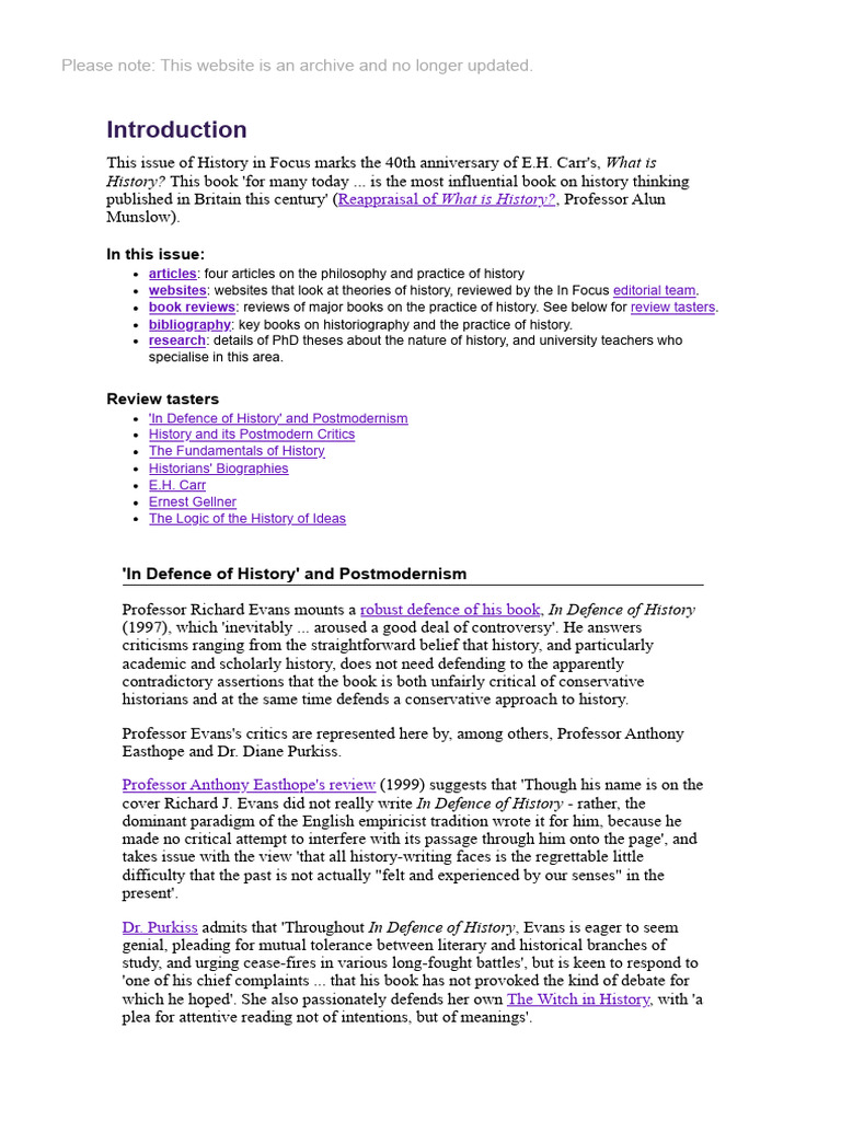 History in Focus - What Is History - (Introduction) | PDF | Knowledge ...