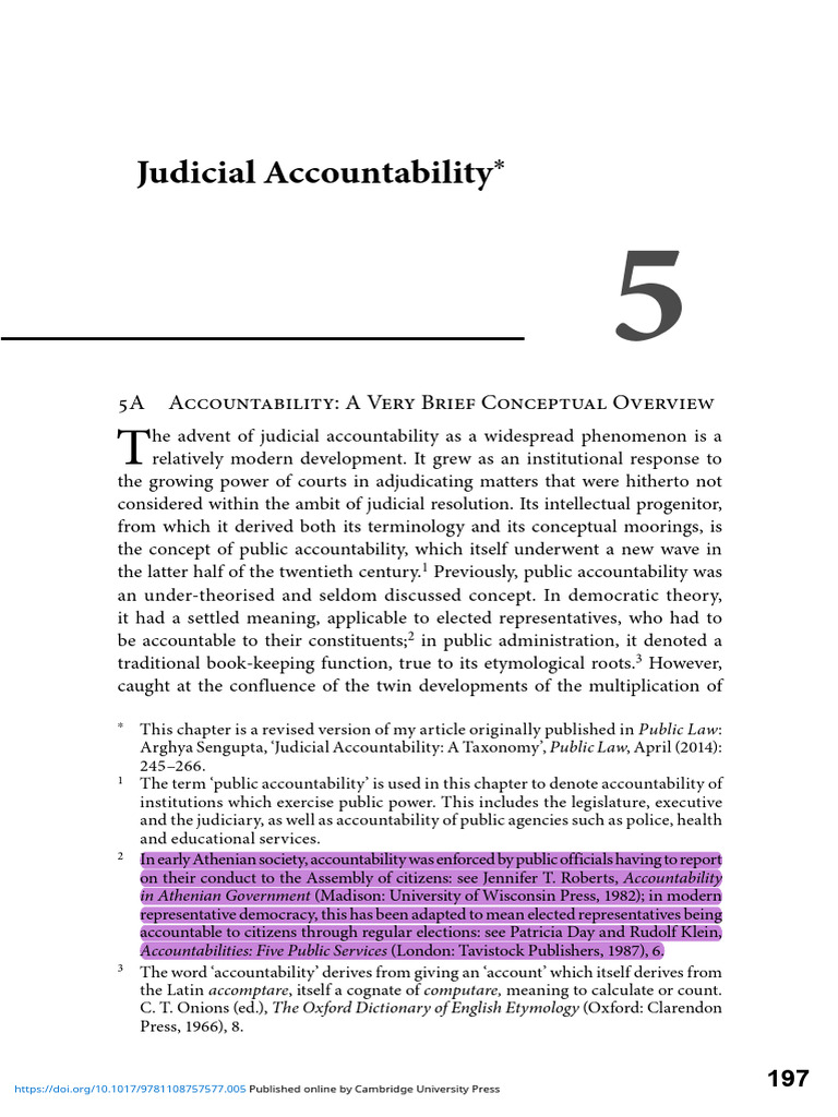 Understanding Judicial Accountability | PDF | Government | Separation ...