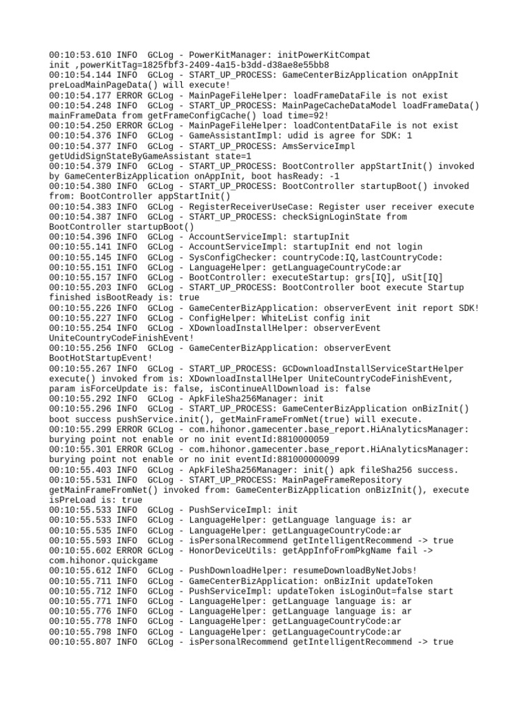 GameCenter Initialization Log Analysis | PDF | Computing | Software ...