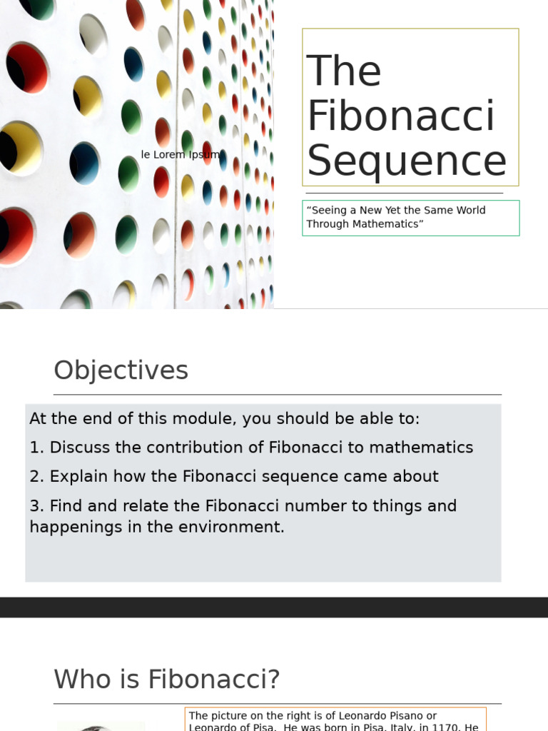 Understanding the Fibonacci Sequence | PDF