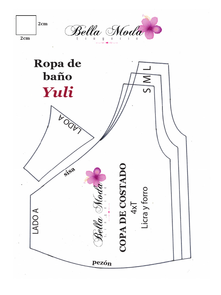 Ropa de baño Yuli: Moldería y medidas | PDF