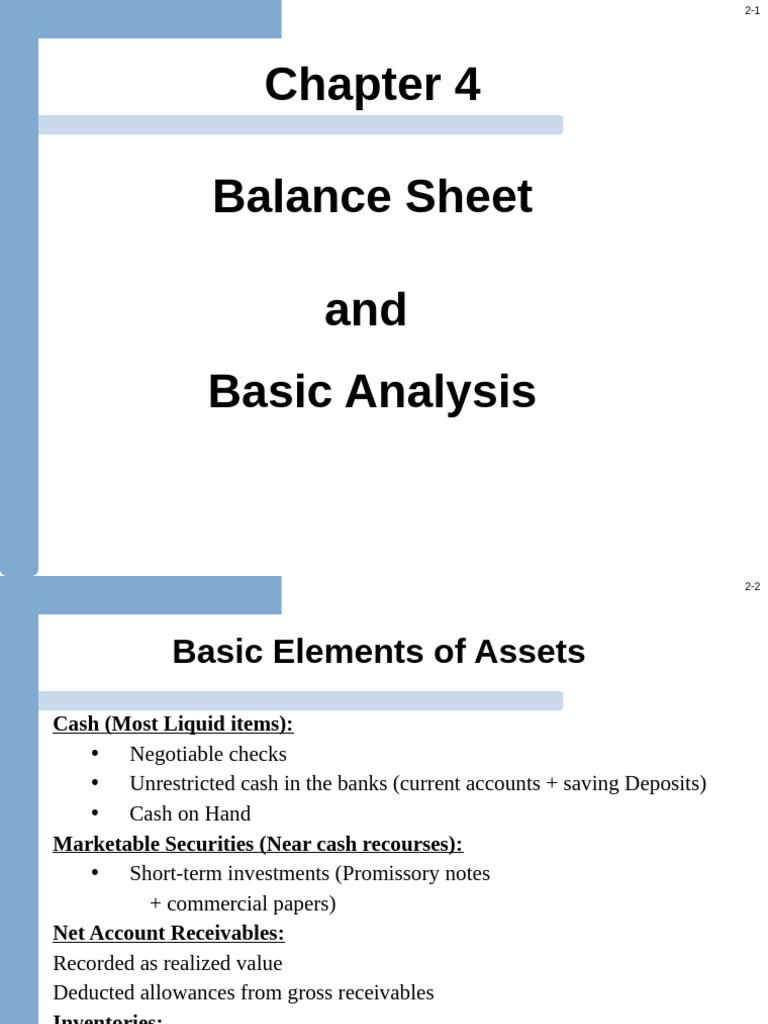 Chapter 4 Balance Sheet1 | PDF | Equity (Finance) | Leverage (Finance)
